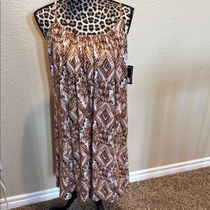Brown Patterned Women's Dress